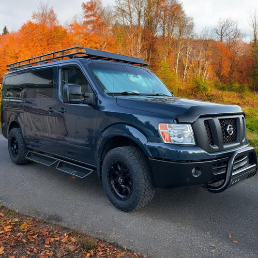Apex Supreme Complete Bundle Package | Roof Rack, Ladder, Bull Bar & Drop Steps for Nissan NV